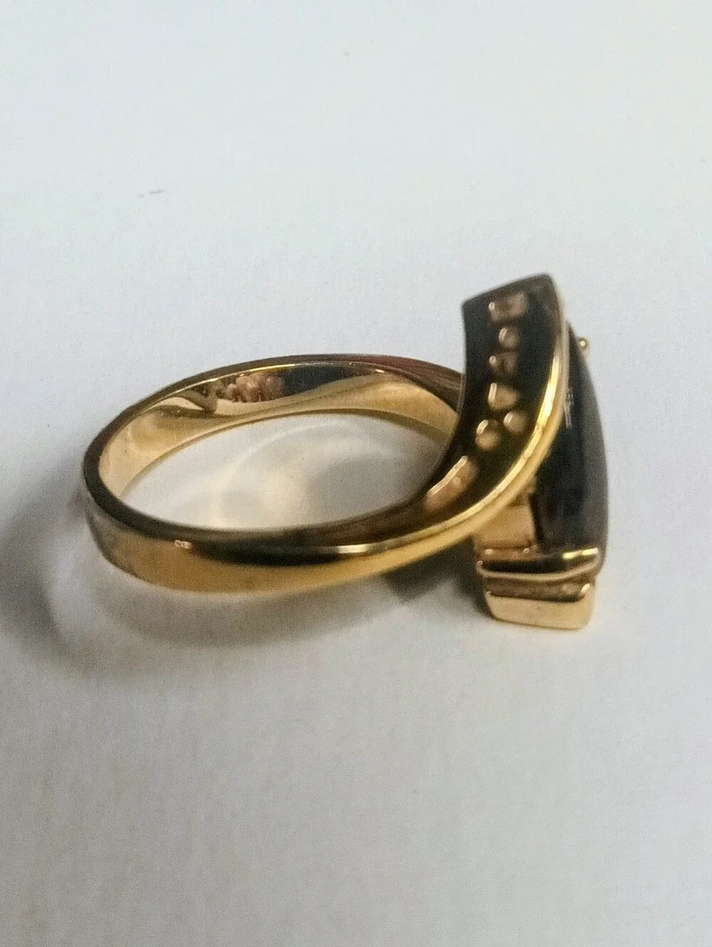 Vintage SETA 14K Gold Plated Tiger's Eye Cocktail Ring Size 9 Excellent